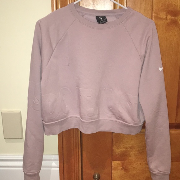 pink nike cropped jumper